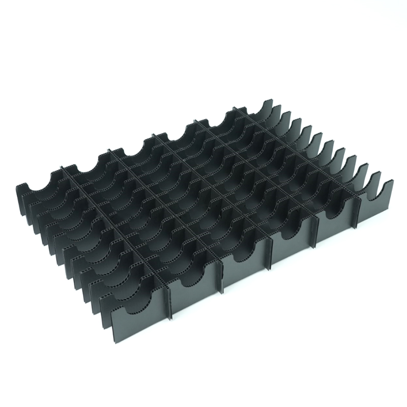 ภาชนะ PP Hollow Board แบ่งช่อง ESD พร้อมตัวแบ่งกริด